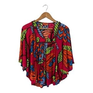 Hale Bob Cabana Women's XS Dolman Top Vibrant Embellished Beaded Resort Vacation